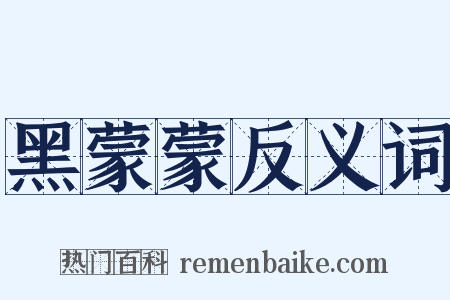 黑蒙蒙反义词是什么意思的图片